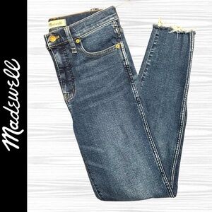 Madewell Women’s Roz Wash 10” High-Rise Skinny Raw Hem Jeans || Size 27
